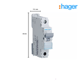 Hager NB120 Single Module 1 Pole Type B 20A 10kA Miniature Circuit Breaker (MCB)