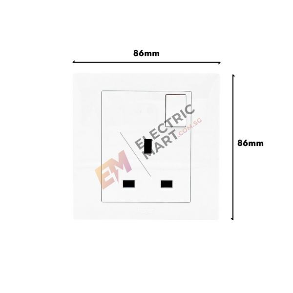 Hager Muse WGMS113S 13A Single Switched Socket Outlet