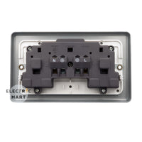 Hager WPSS82BKO 13A 2 Gang Double Pole Switched Socket and Back Box with Knockouts metalclad; EAN: 3250617261036