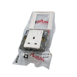 legrand Mallia 2 811 11 1P 13A 250V single switched socket outlet, 1 gang; British Standard [WHITE]