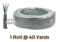 3 Core x 40/0076 PVC Flexible Wire Supply Electrical Cable 3x40/0076 or 3Cx40 (3 x 40 / 0076) - 1 Roll; Equiv. 40 Yards