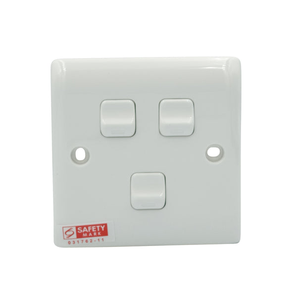 Hager XP8310 System 8000 3 Gang 1 Way Switch