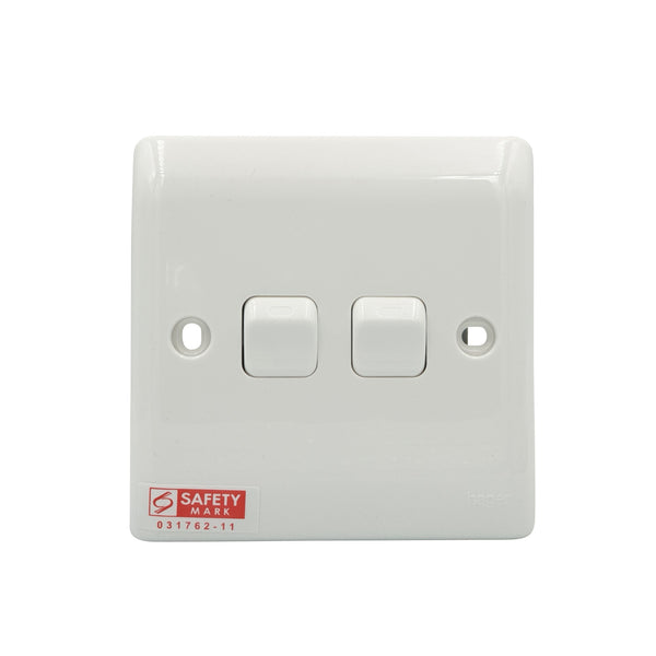 Hager XP8210 System 8000 2 Gang 1 Way Switch