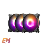 AIGO darkFlash C6MS RGB Case computer cooling aurora spectrum 3-in-1 combo Fan (3-PACK) - BLACK