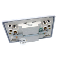 ABB CRS213 13A RCD Twin Switch Socket Outlet, 2 gang / 2x13A SSO with 30mA Residual Current Device