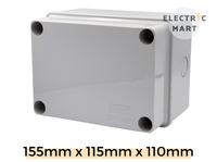 PVC-LINK EB642 PVC  Junction Box Weatherproof IP66, 155mm x 115mm x 110mm (6x4x2) [GREY]
