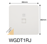 Hager Dream WGDT1RJ RJ11 Outlet, 1 mod c/w M3.5 x 27mm long screws(Suitable for BTO switch replacement, HDB, new installations, Singapore standard size switch hole for easy installation) *NEW beehive-like design plate