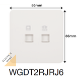 Hager Dream WGDT2RJRJ6 RJ11 + RJ45 cat6, 2 mod c/w M3.5 x 27mm long screws(Suitable for BTO switch replacement, HDB, new installations, Singapore standard size switch hole for easy installation) *NEW beehive-like design plate