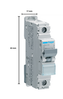 Hager NB106 Single Module 1 Pole Type B 6A 10KA Miniature Circuit Breaker (MCB)