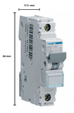 Hager NB116 Single Module 1 Pole Type B 16A 10KA Miniature Circuit Breaker (MCB)