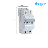 Hager NB206 6A 2P 10KA TB Miniature Circuit Breaker (MCB)