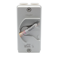 hager JG232U 32A 2 pole 2P PVC Weatherproof Isolator (IP66)