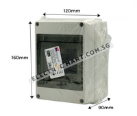 Marlanvil 92.04 Weatherproof Surface Distribution Board 120 x 160 x  90mm, IP65, Grey, Halogen Free (Made in Italy)
