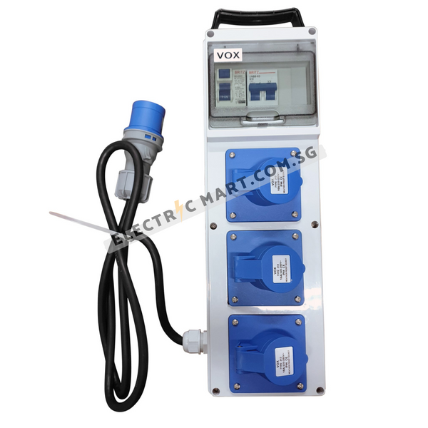 VOX Portable Distribution Box (3 Blocks) Weatherproof - Used Approved Britz ELCB w/ Singapore Safety Mark Industrial Insulated