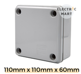 PVC-LINK EB442 PVC  Junction Box Weatherproof IP66, 110mm x 110mm x 60mm (4x4x2) [GREY]
