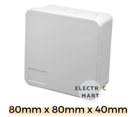 PVC-LINK JB331 Splashproof Exterior PVC Junction Box IP44, 80mm x 80mm x 40mm (3x3x1) [GREY]