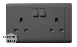 Honeywell R-series R2747GPH 2 Gang 13A SP Switched Socket Outlet [URBAN GRAPHITE COLOUR] (HDB BTO Apartment House usage)