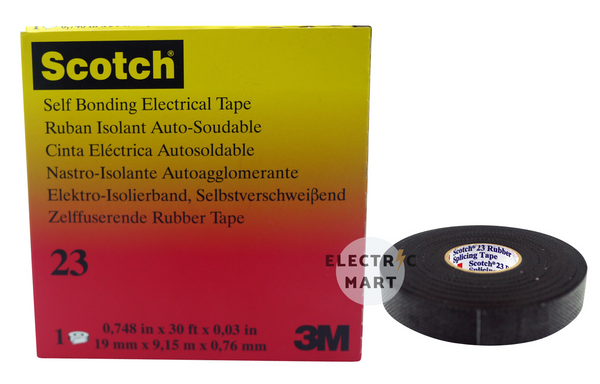 Scotch® Rubber Splicing Tape 23; 3M self bonding electrical tape 19mm x 9.15m x 0.76mm - 1 roll