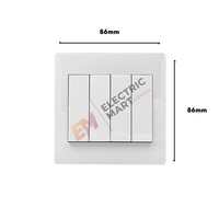 Hager Muse WGML141 16AX 4 Gang 1 Way Switch