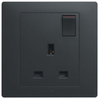 Hager Muse WGMS113SKB 13A Single Switched Socket Outlet