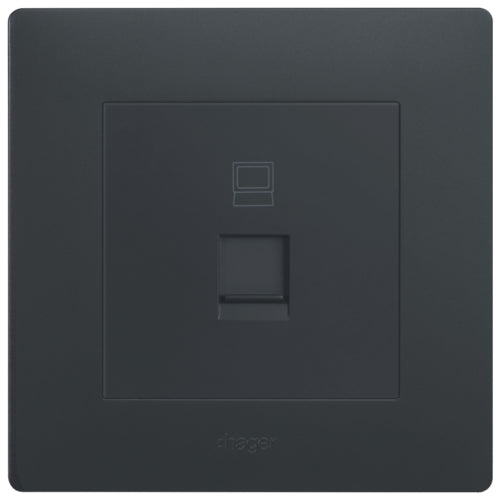 Hager Muse WGMT1RJ6KB RJ45 cat6 Outlet 1 mod