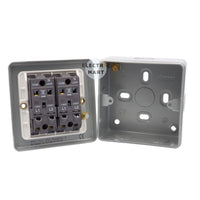 Hager WPPS22BKO 10AX 2 Gang 2 Way Wall Switch and Back Box with Knockouts metalclad; EAN: 3250617260916