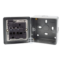 Hager WPSS81BKO 13A 1 Gang Double Pole Switched Socket and Back Box with Knockouts metalclad; EAN: 3250617260978