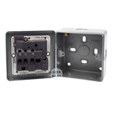 Hager WPSS81BKO 13A 1 Gang Double Pole Switched Socket and Back Box with Knockouts metalclad; EAN: 3250617260978