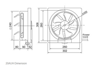 KDK 20AUH 20cm Wall Mount Ventilating Fan