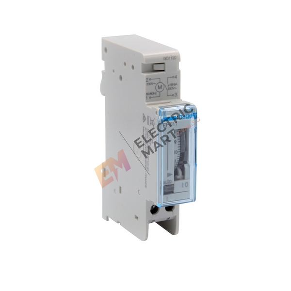 hager EH011 Time switch daily cycle with reserve 230V, IP20, single channel, analog