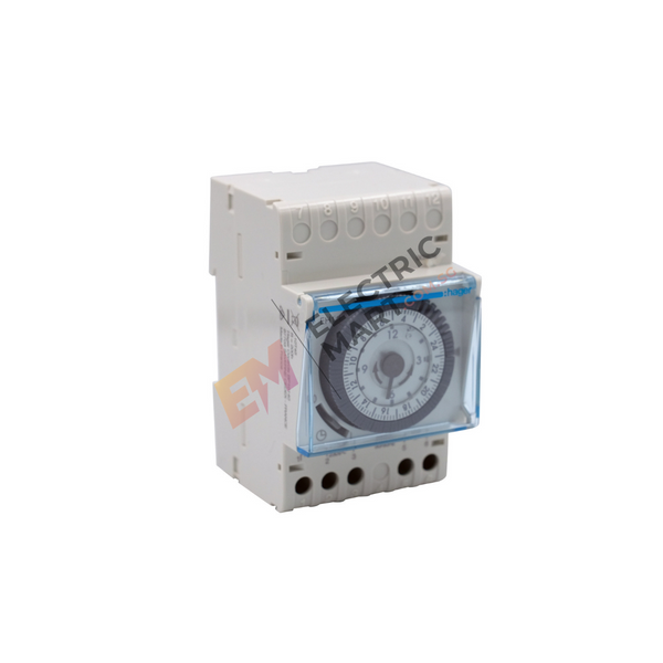 hager EH111 Time switch daily cycle with reserve 3 modules 24 hours, din rail,  change-over contact, usable as NC or NO, 16A 250V AC1, 230V, 1 channel, IP20, EAN 3250612281114