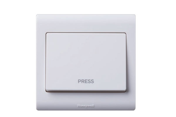 Honeywell R4778PWHI 1 Gang 1-Way 16A Wide Rocker Push Switch marked ‘PRESS’